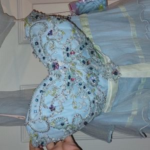 Blue Prom Dress, stunning beading size 4
